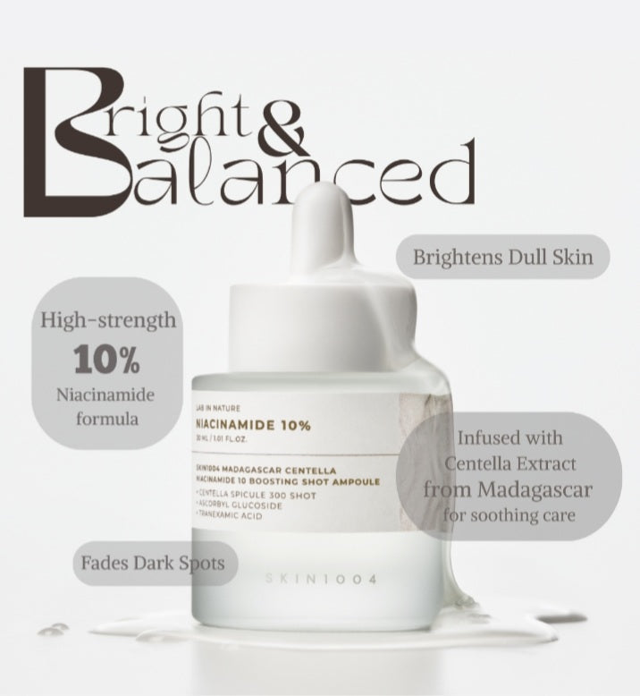 SKIN1004 Niacinamide 10 Boosting Shot - High-Power Brightening Ampoule Serum (30ml)
