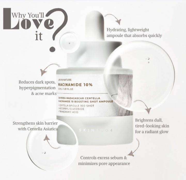 SKIN1004 Niacinamide 10 Boosting Shot - High-Power Brightening Ampoule Serum (30ml)